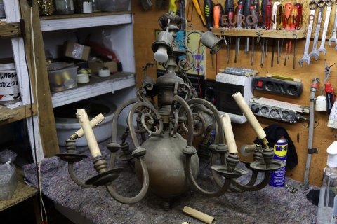 XXL! Duży antyczny żyrandol kościelny w stylu Empire / renesansowym – francuski rarytas z historią💎