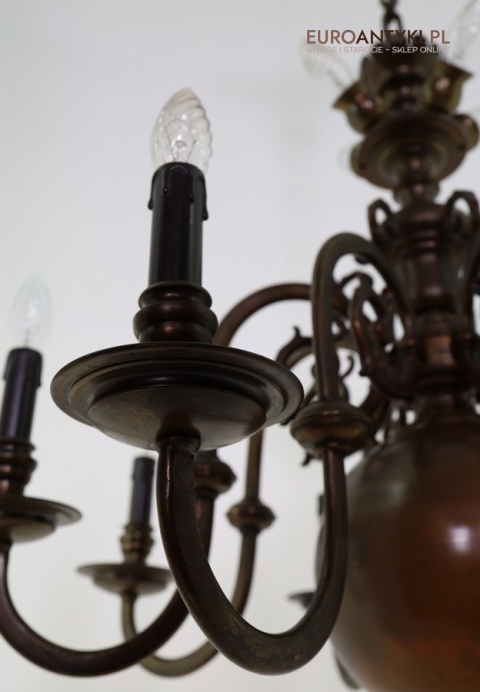duży żyrandol do gabinetu antyczny