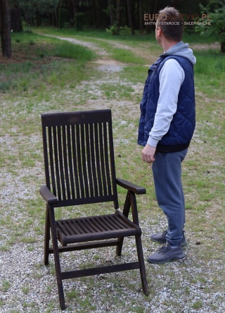 XXL Stylowe krzesła wypoczynkowe z litego drewna – składane fotele ogrodowe PREMIUM do ogrodu, tarasu lub werandy