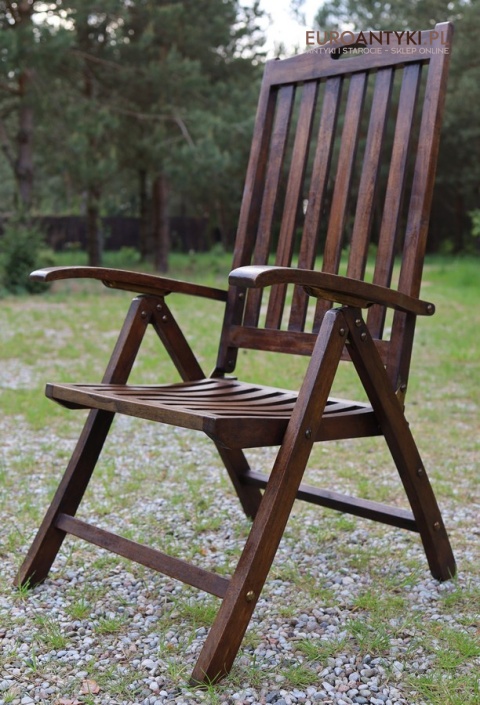 teak solidne krzesło do ogrodu retro