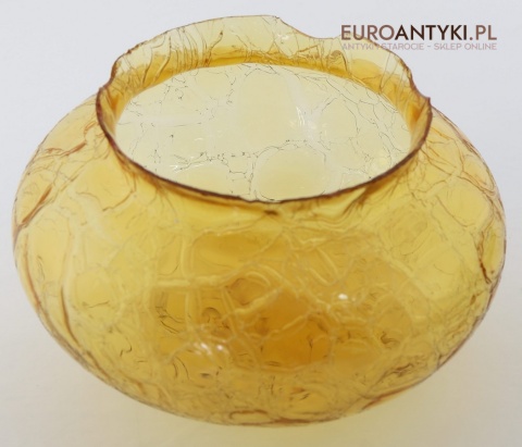 Antyczny plafon lub kinkiet z kutego metalu i bursztynowego szkła bąbelkowego – styl rustykalny, Francja, lata 60/70