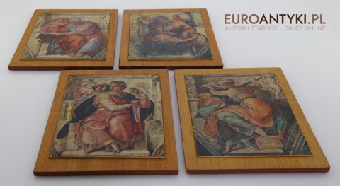 zestaw czterech obrazków retro z epoki renesansu