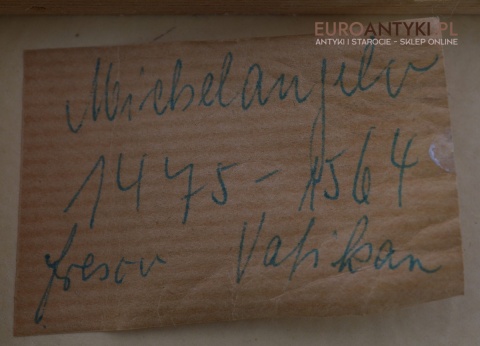 Cztery klasyczne obrazy w drewnianych ramkach – reprodukcje fresków Michała Anioła z Kaplicy Sykstyńskiej