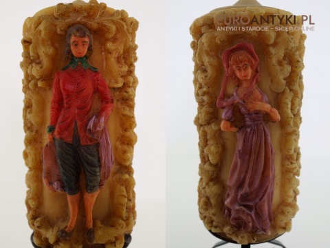 świeca retro z kobietą i mężczyzną