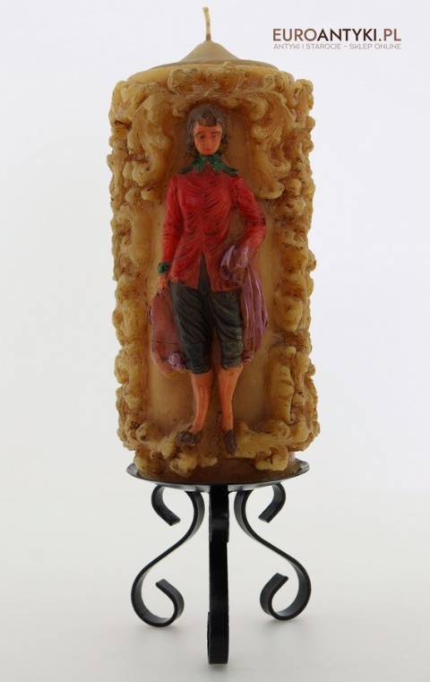 duża świeca dekoracyjna vintage