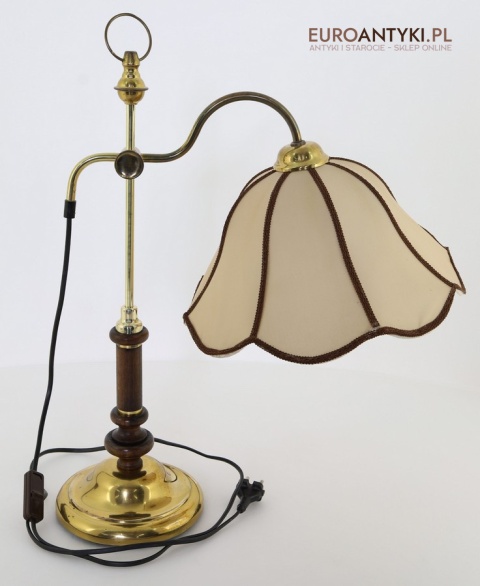mosiężna lampa stołowa retro