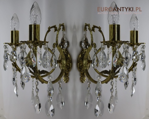 antyczne kinkiety kryształowe
