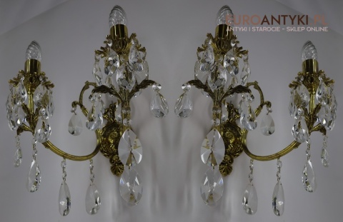 vintage kinkiety ludwikowskie z kryształami