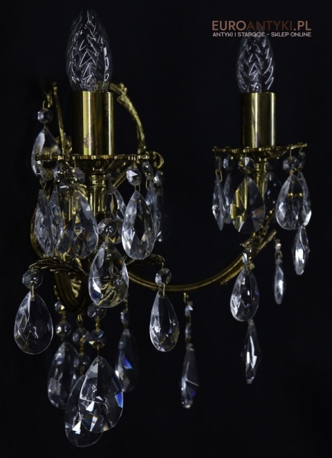 złote kinkiety z kryształami