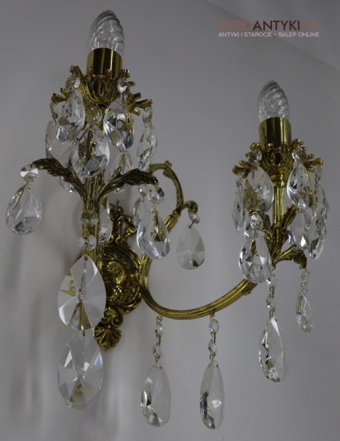 francuskie lampy ścienne z kryształami