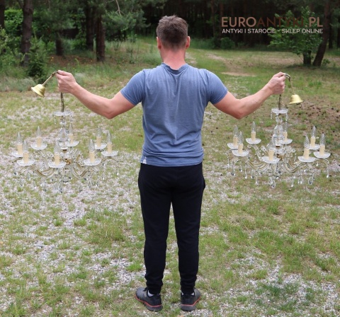 Duży żyrandol Maria Teresa z kryształami - styl vintage, lata 70.