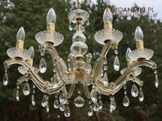 Duży żyrandol Maria Teresa z kryształami - styl vintage, lata 70.