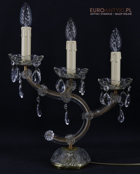 zabytkowa lampa maria teresa z kryształkami