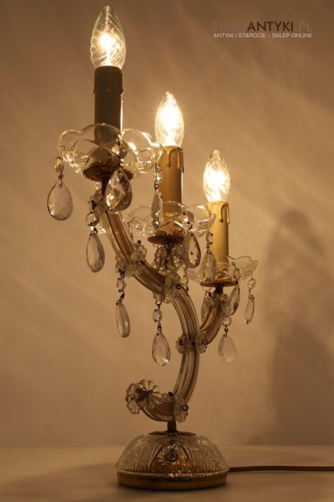 lampa stołowa maria teresa z mosiężną podstawą