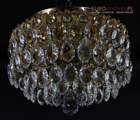 mały plafon kryształowy vintage