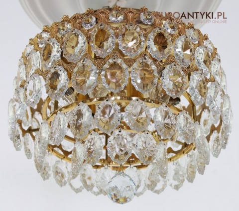 antyczny mały kryształowy plafon