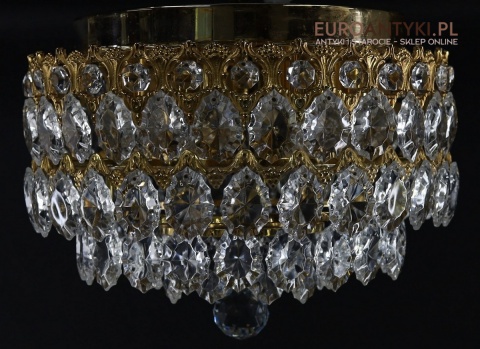 vintage mały kryształowy plafon