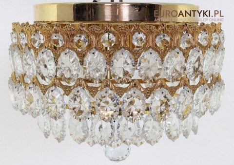 mały kryształowy plafon do holu retro