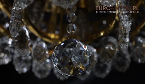 retro mały żyrandol z kryształkami