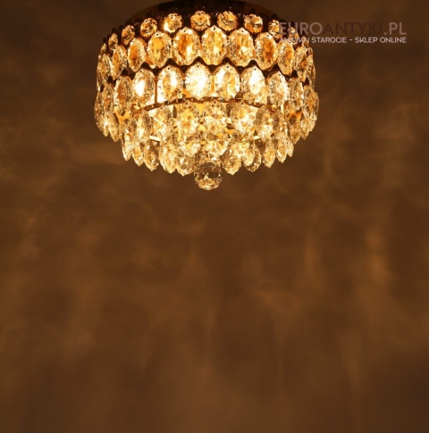 antyczny mały żyrandol z kryształkami