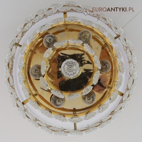 ✨ Mały plafon kryształowy z lat 70. – kaskadowa forma i kula z kryształu do eleganckiego wnętrza ✨