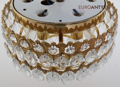 ✨ Mały plafon kryształowy z lat 70. – kaskadowa forma i kula z kryształu do eleganckiego wnętrza ✨