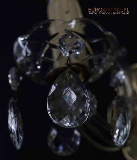 Para stylowych kinkietów kryształowych w stylu Maria Teresa z lat 60./70. – elegancka klasyka vintage