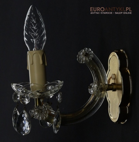 Para stylowych kinkietów kryształowych w stylu Maria Teresa z lat 60./70. – elegancka klasyka vintage