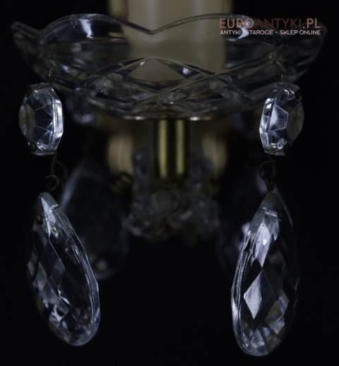 Para stylowych kinkietów kryształowych w stylu Maria Teresa z lat 60./70. – elegancka klasyka vintage