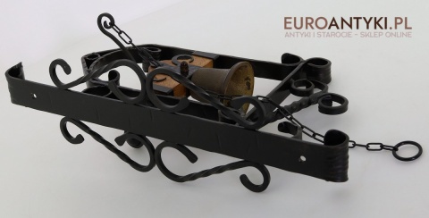 antyczny mszalny dzwonek z kutego metalu