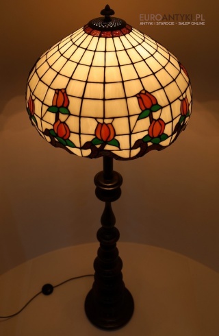 Stylowa antyczna lampa podłogowa TIFFANY – unikatowe oświetlenie vintage do salonu, gabinetu lub holu