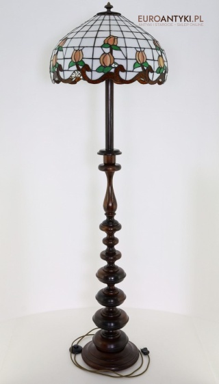 Stylowa antyczna lampa podłogowa TIFFANY – unikatowe oświetlenie vintage do salonu, gabinetu lub holu