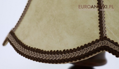 XL! DUŻA! Stylowa lampa stołowa retro z drewnianą podstawą i abażurem – idealna do salonu, gabinetu lub sypialni