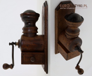 Stylowy drewniany młynek retro z lat 60/70 – francuski design w rustykalnym stylu do twojej kuchni lub kawiarni 🍂