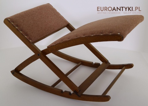 starodawny składany podnóżek drewniany