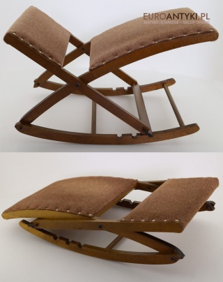 Stylowy podnóżek bujany z lat 60-70. XX wieku – ergonomiczny dodatek do wnętrz retro i vintage