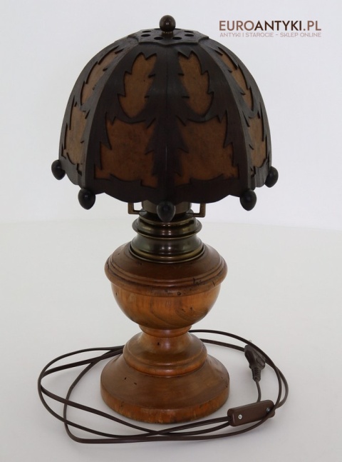lampa stołowa rustykalna z abażurem