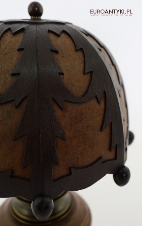 góralska drewnian lampka stołowa