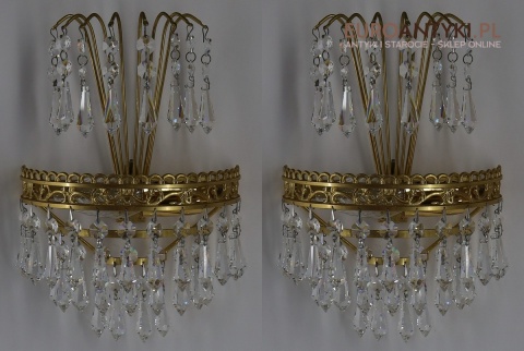 zabytkowe kryształowe kinkiety ścienne