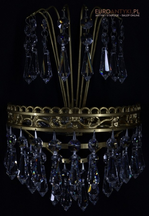 zabytkowe kinkiety ścienne z kryształami
