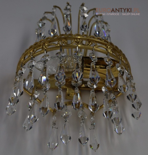 złote kinkiety z kryształkami pałacowe