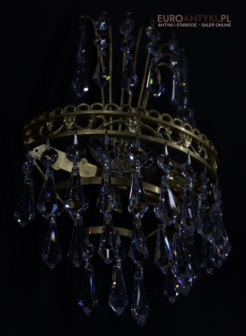 kinkiety do salonu vintage z elementami kryształowymi