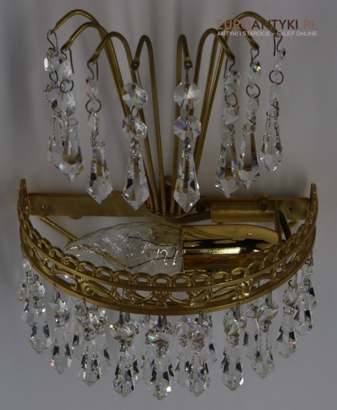 retro kinkiet z kryształkami wiszącymi