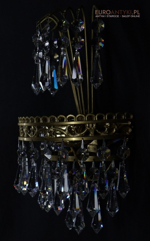 stare kinkiety dekoracyjne z kryształowym blaskiem