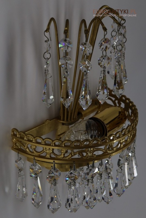 kinkiety ścienne stare oryginalne z kryształami