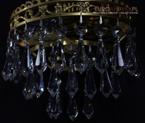 lampy vintage z połowy XX wieku z kryształowymi detalami