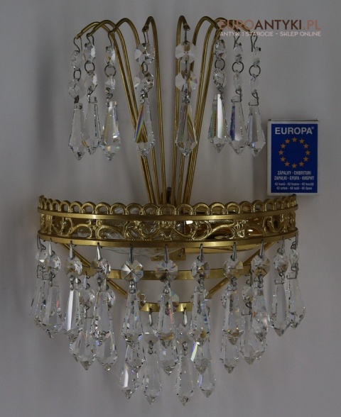 klasyczne kinkiety glamour z kryształowym efektem