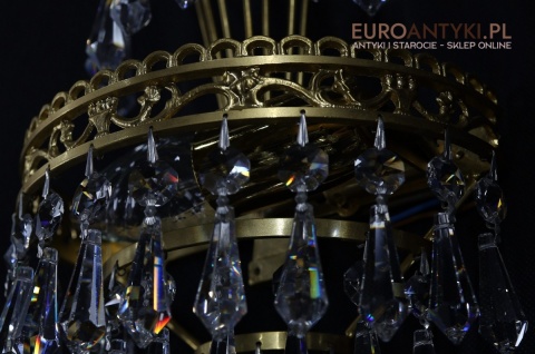 złota rama kinkietu vintage z kryształkami