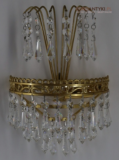 retro kinkiety do gabinetu z wiszącymi kryształami