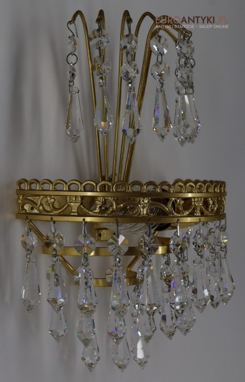 dekoracyjne kinkiety z Francji z kryształami